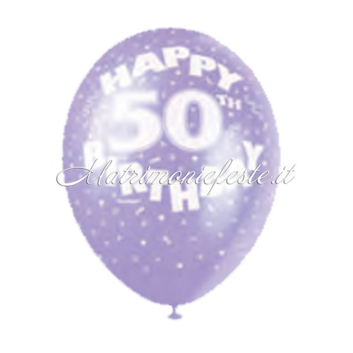 Palloncini Compleanno 50 Anni (CONF. 5 PZ) per Matrimoni e Feste - Matrimoniefeste.it l'ecommerce per gli eventi