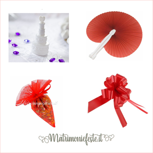 Wedding bag - KIT rosso  ARTICOLI PERSONALIZZABILI per Eventi e